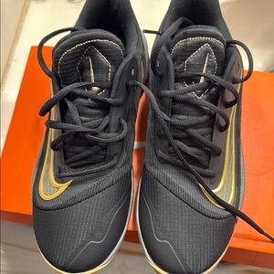 Nike Black and Gold Athletic Shoes with Sleek Design